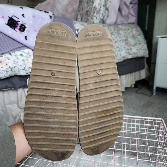 Jason Wu Cream Sandals with Gold Accents - Picture 3 of 7